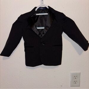 Nautica Size 24 Months Boys One Button Close Suit/Tuxedo Jacket, Black like new
